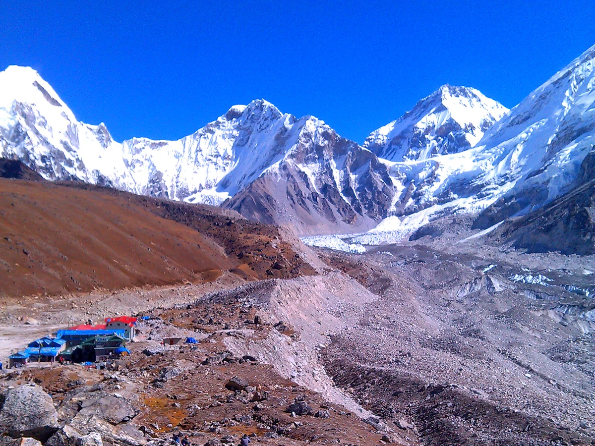 Last lodges Gorakhsep Everest trek heli return