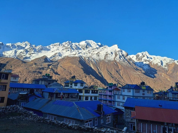 Langtang himalayan range from kyanjin