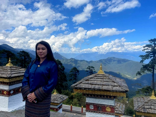 Bhutan Village With Bhutanese Dress
