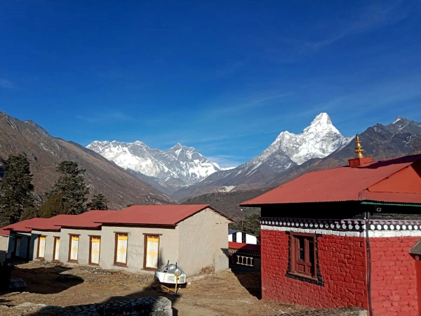 Everest Amadablam View Tengbuche Monastrey
