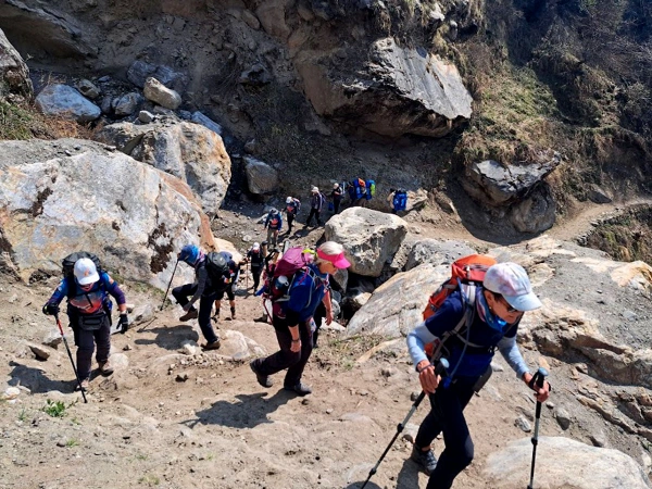 Hiker Enjoy Kthmandu Rim Hill Hiking