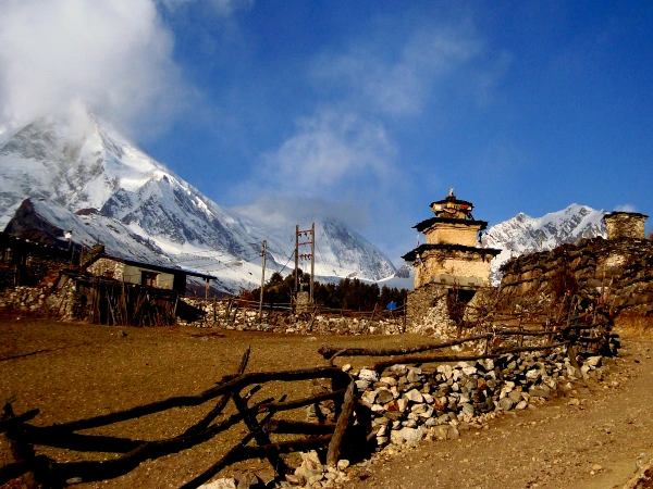 View From Samagaon Manaslu Circuit Trek