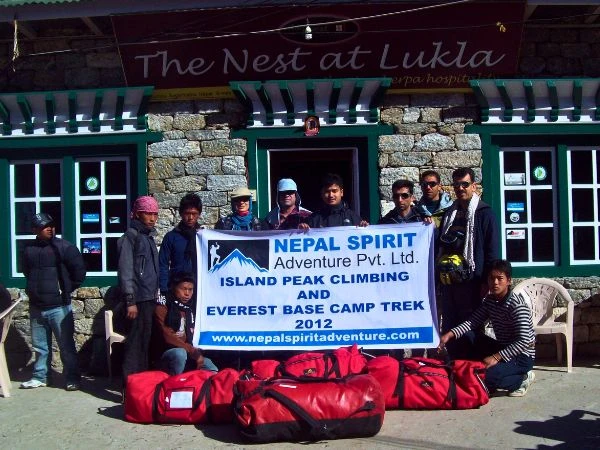 Group photo at Lukla
