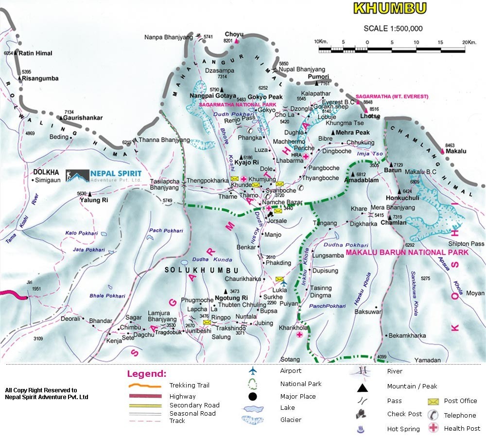 Lukla to Everest Base Camp Trek Map